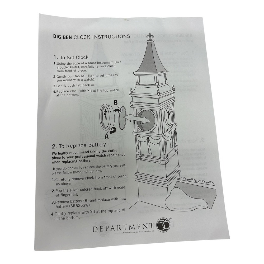 Department 56 Big Ben #58341 Dickens Historical Landmark Series Retired 1998 NIB - Picture 15 of 15